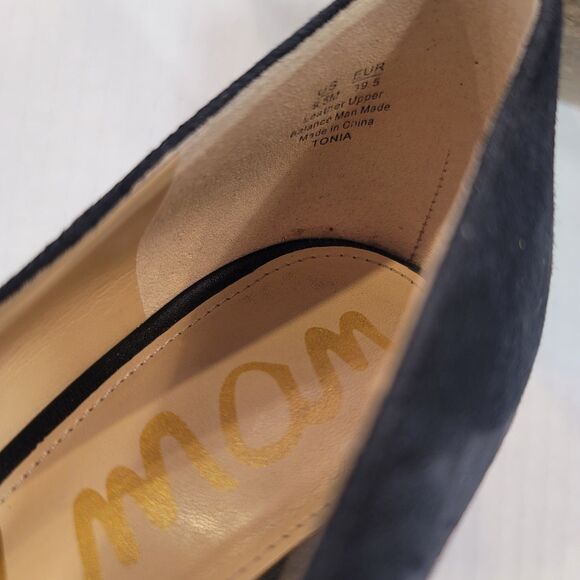 Sam Edelman Tonia Black Suede Leather Spikes Heels Size 9.5M Pointed Toe Pump - Picture 7 of 9